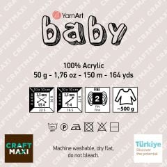 YARNART BABY - BEBEK EL ÖRGÜ İPİ BUZ GRİSİ - 3072