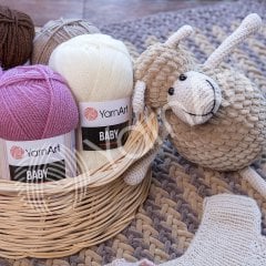 YARNART BABY - BEBEK EL ÖRGÜ İPİ KOYU KREM - 854