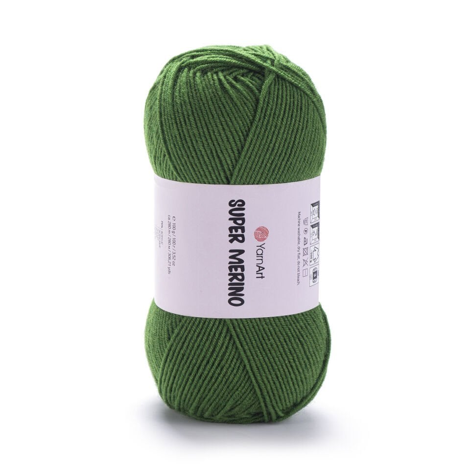 YARNART SUPER MERINO - EL ÖRGÜ İPİ YEŞİL - 6574