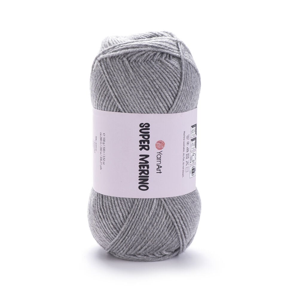 YARNART SUPER MERINO - EL ÖRGÜ İPİ AÇIK GRİ - 195