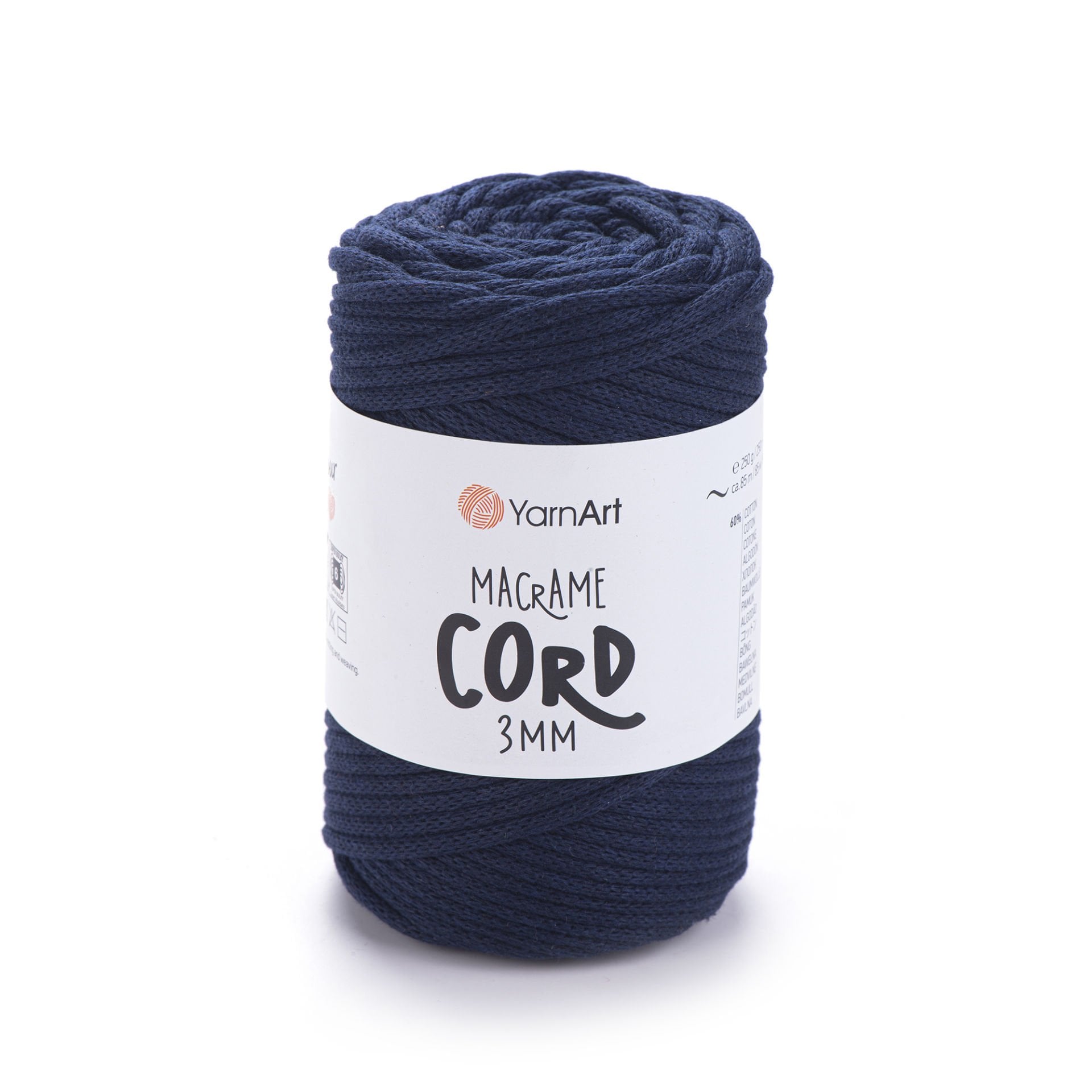 YARNART MACRAME CORD 3 MM - MAKROME EL ÖRGÜ İPİ LACİVERT - 784