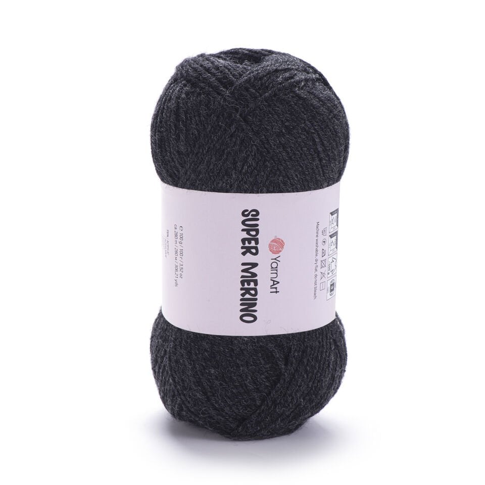 YARNART SUPER MERINO - EL ÖRGÜ İPİ ANTRASİT - 1441