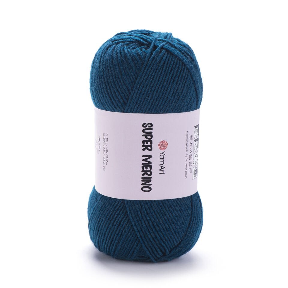 YARNART SUPER MERINO - EL ÖRGÜ İPİ PETROL MAVİSİ - 533