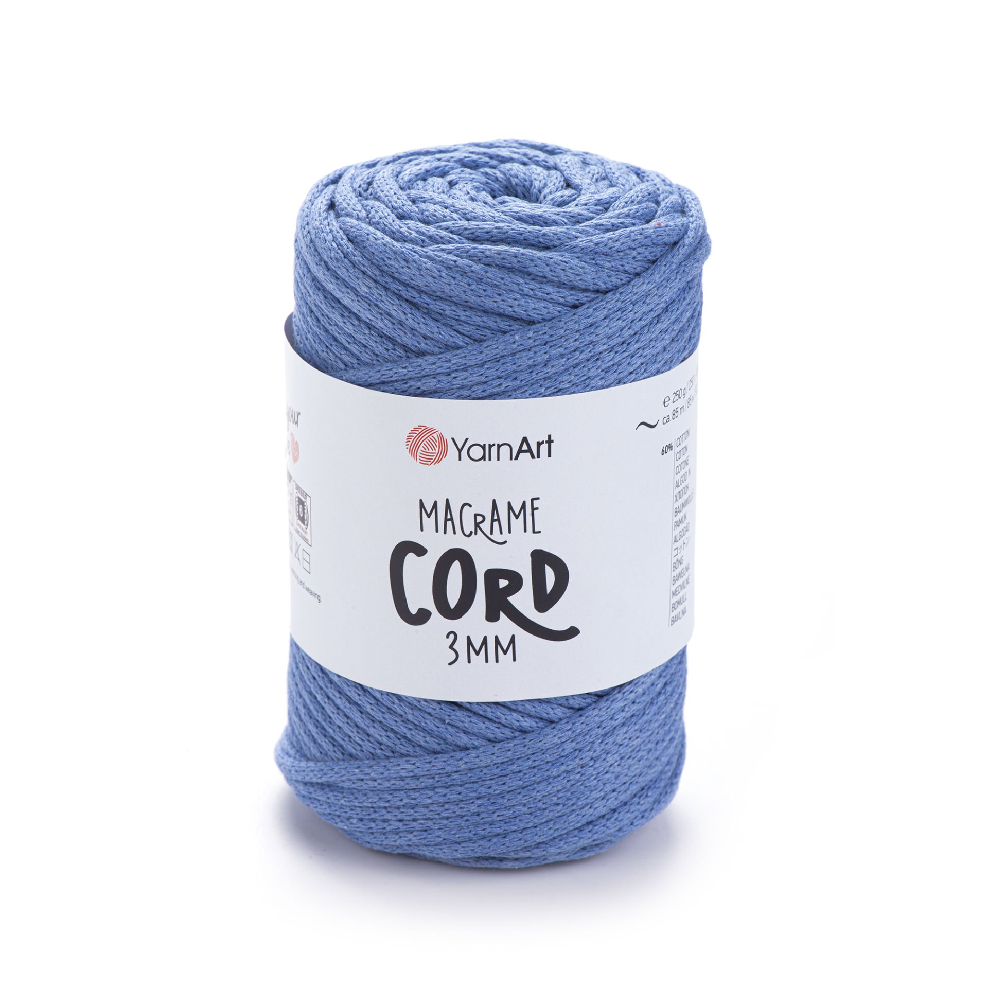 YARNART MACRAME CORD 3 MM - MAKROME EL ÖRGÜ İPİ KOYU MAVİ - 786