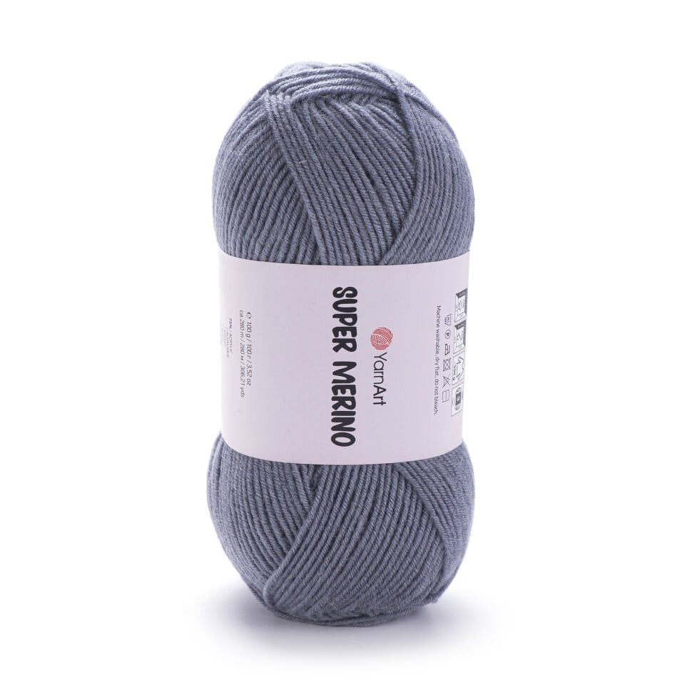 YARNART SUPER MERINO - EL ÖRGÜ İPİ GRİ-MAVİ - 774