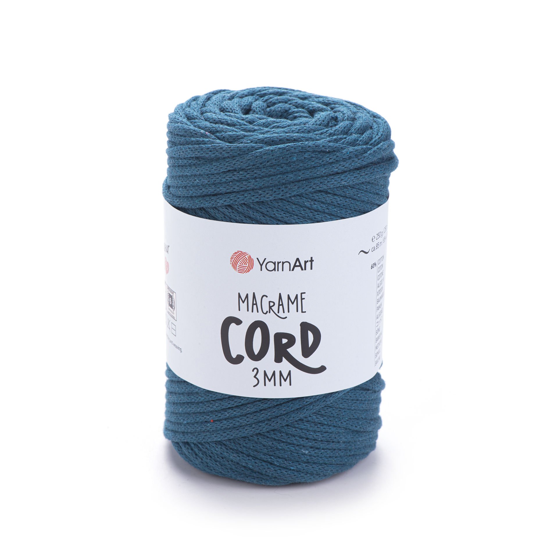 YARNART MACRAME CORD 3 MM - MAKROME EL ÖRGÜ İPİ PETROL MAVİSİ - 789