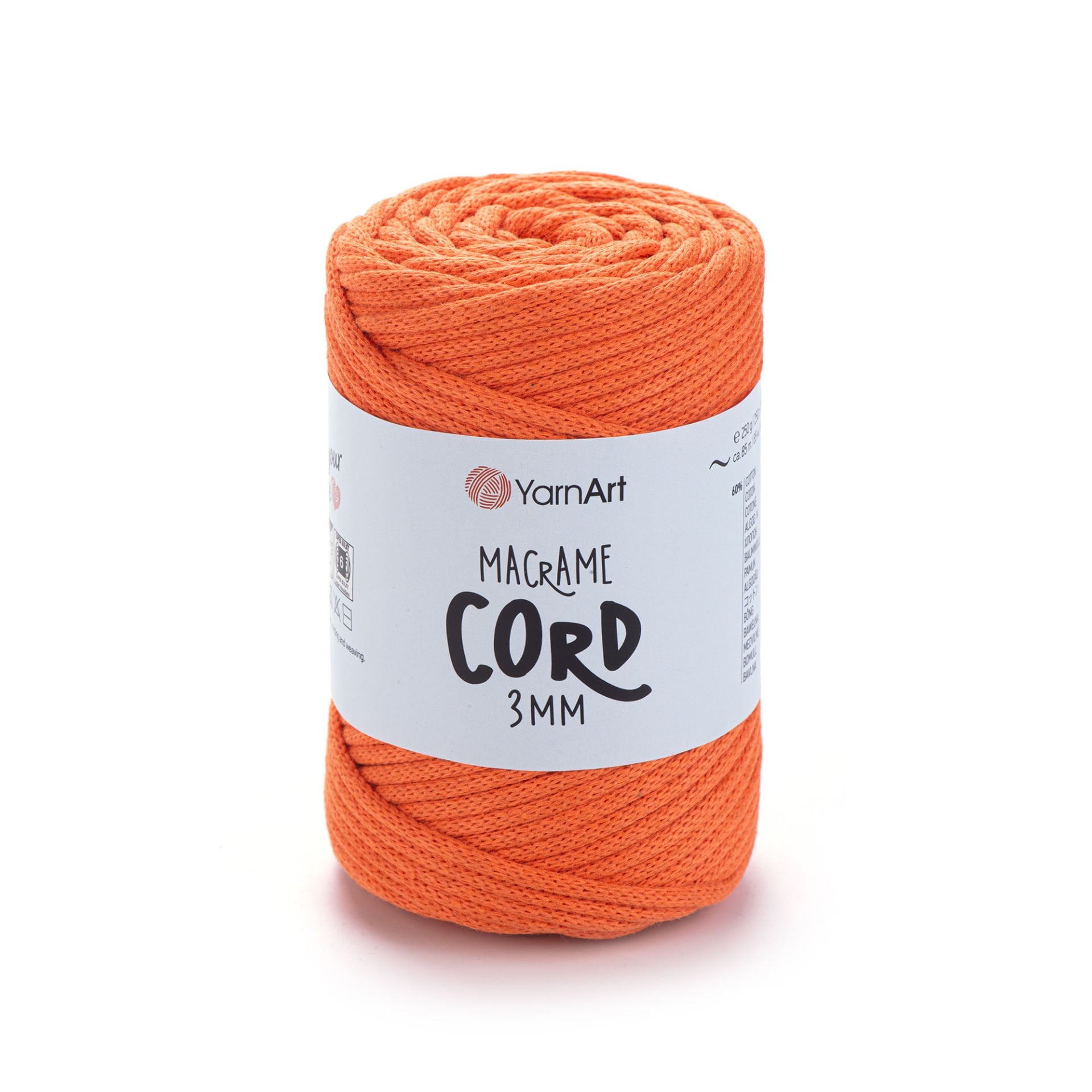 YARNART MACRAME CORD 3 MM - MAKROME EL ÖRGÜ İPİ TURUNCU - 800