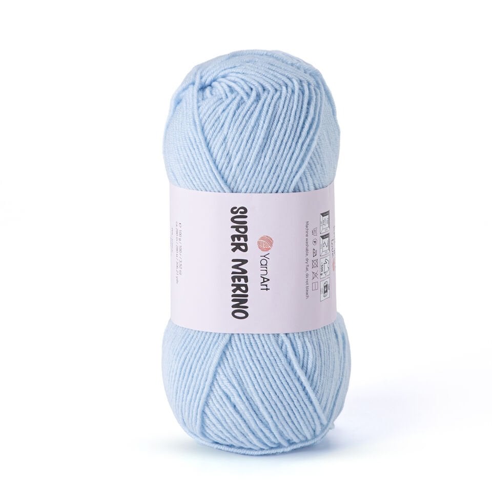 YARNART SUPER MERINO - EL ÖRGÜ İPİ BEBE MAVİSİ - 215