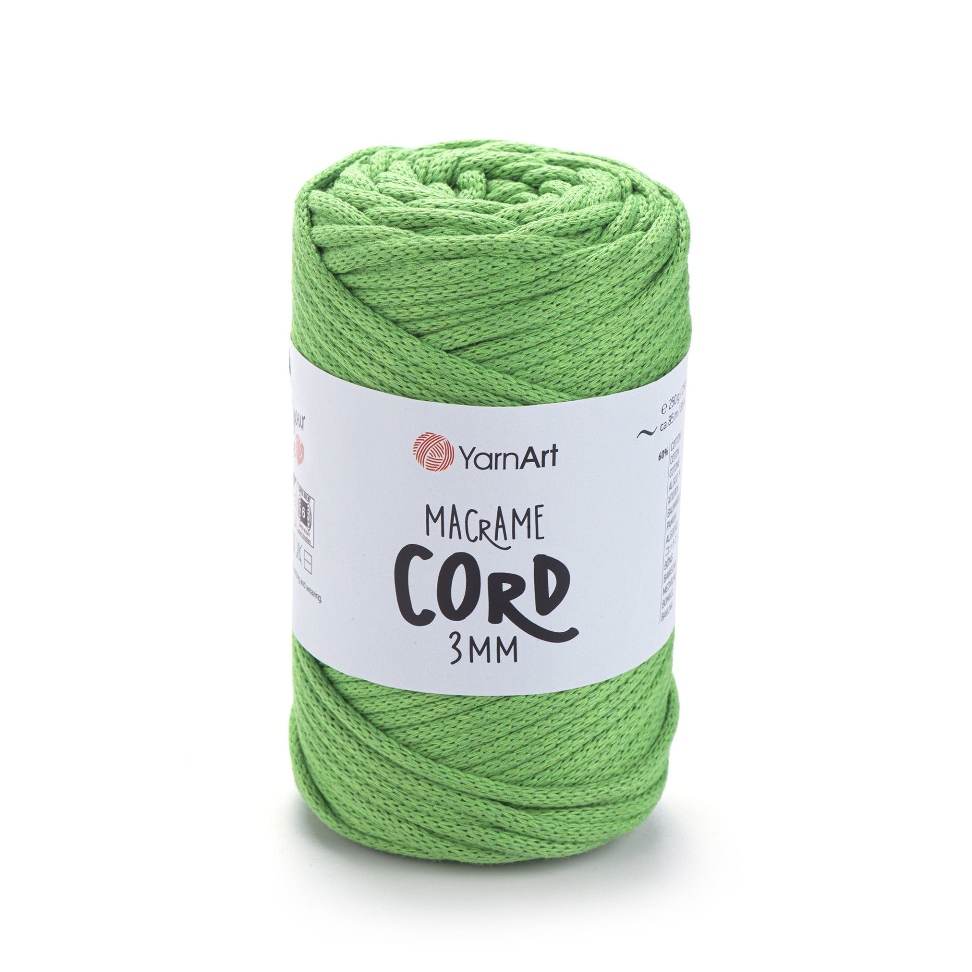 YARNART MACRAME CORD 3 MM - MAKROME EL ÖRGÜ İPİ YEŞİL - 802