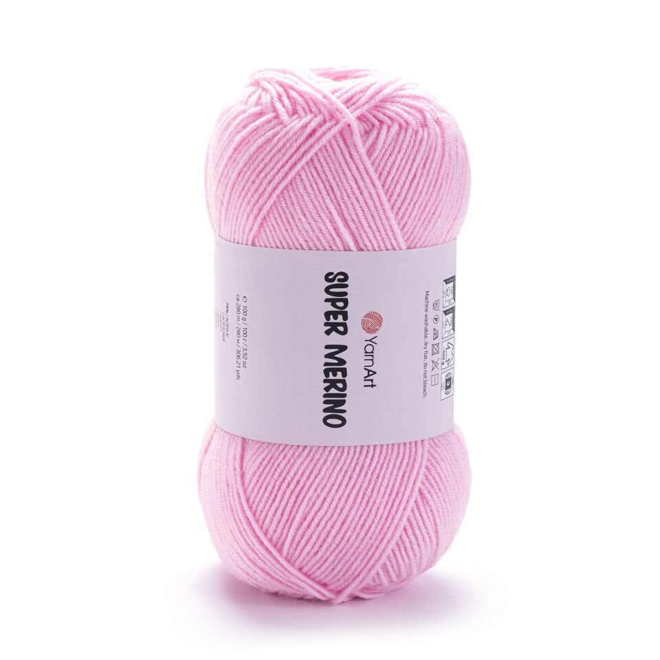 YARNART SUPER MERINO - EL ÖRGÜ İPİ PEMBE - 6509