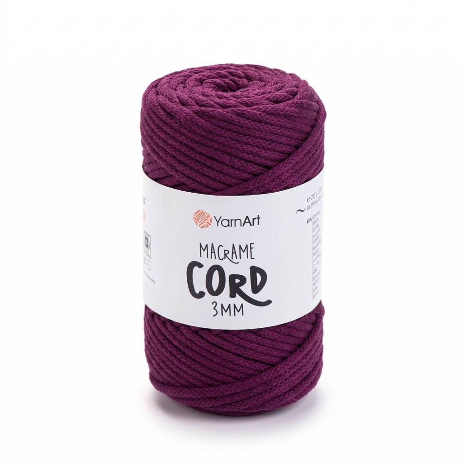 YARNART MACRAME CORD 3 MM - MAKROME EL ÖRGÜ İPİ MÜRDÜM - 777