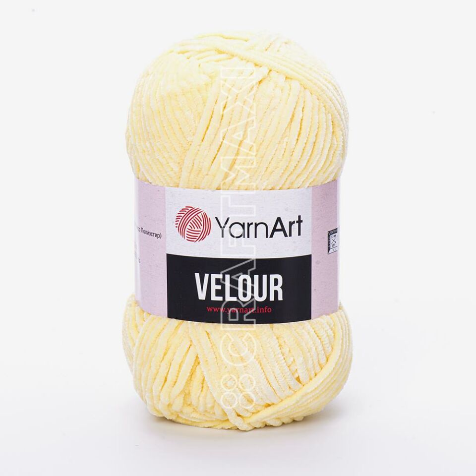 YARNART VELOUR - KADİFE EL ÖRGÜ İPİ SARI - 844