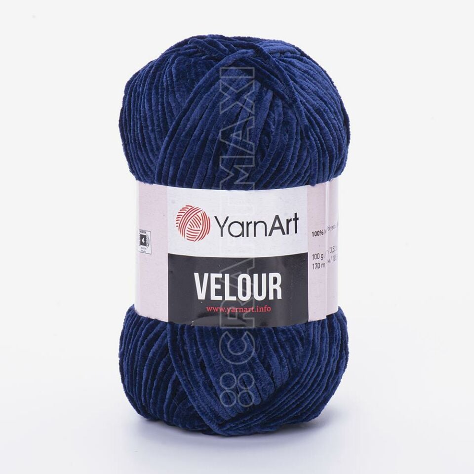 YARNART VELOUR - KADİFE EL ÖRGÜ İPİ LACİVERT - 848