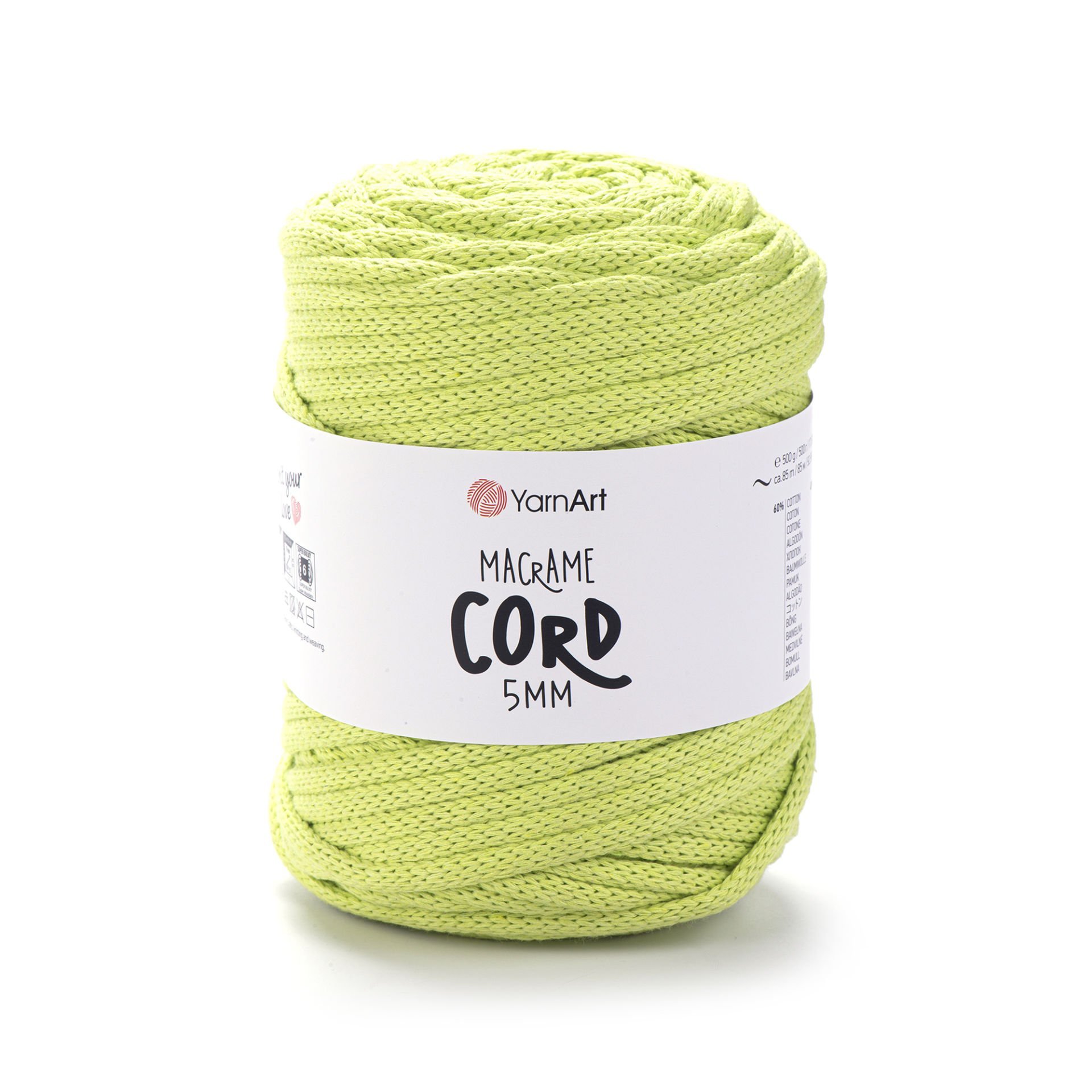 YARNART MACRAME CORD 5 MM - MAKROME EL ÖRGÜ İPİ FISTIK YEŞİLİ - 755