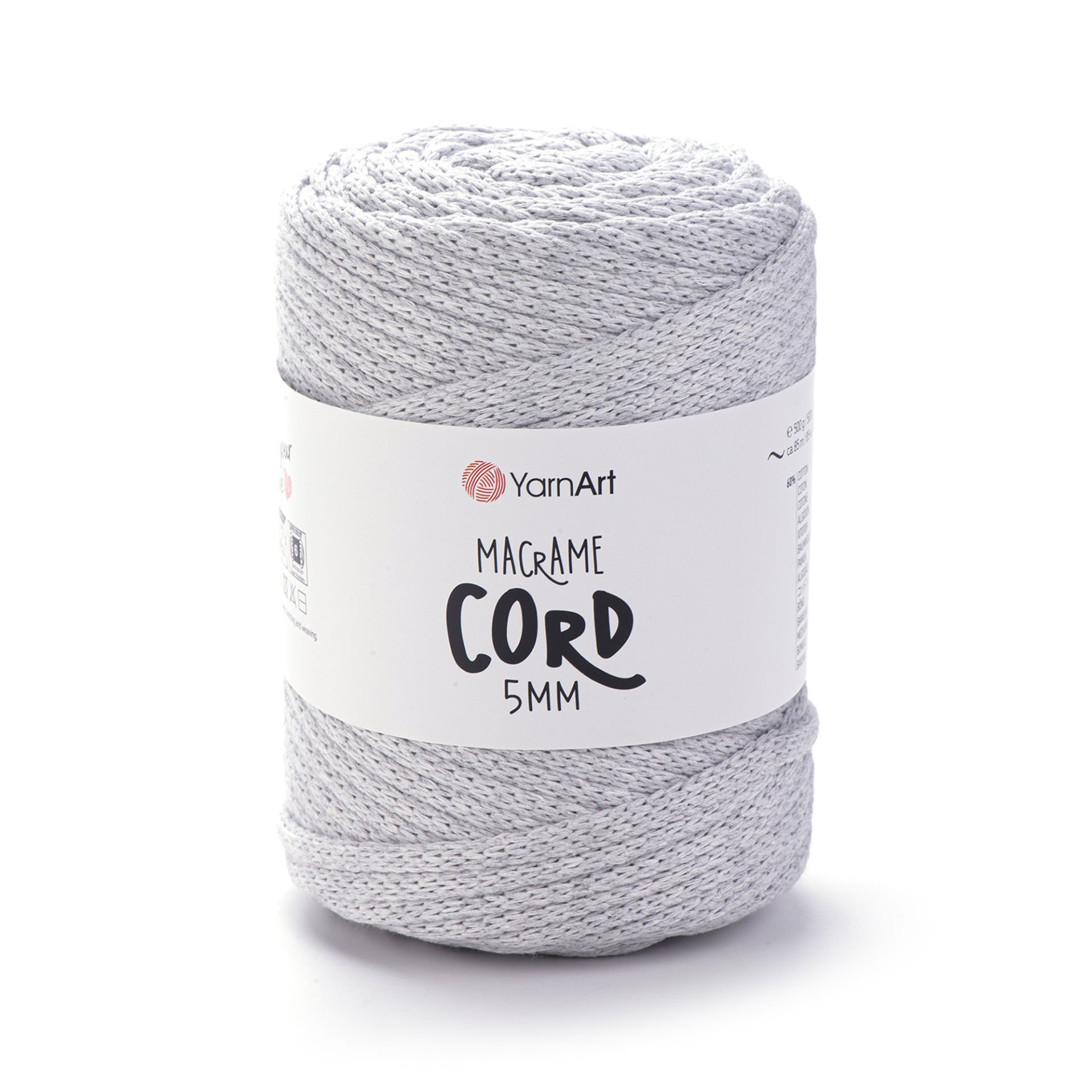 YARNART MACRAME CORD 5 MM - MAKROME EL ÖRGÜ İPİ AÇIK GRİ - 756