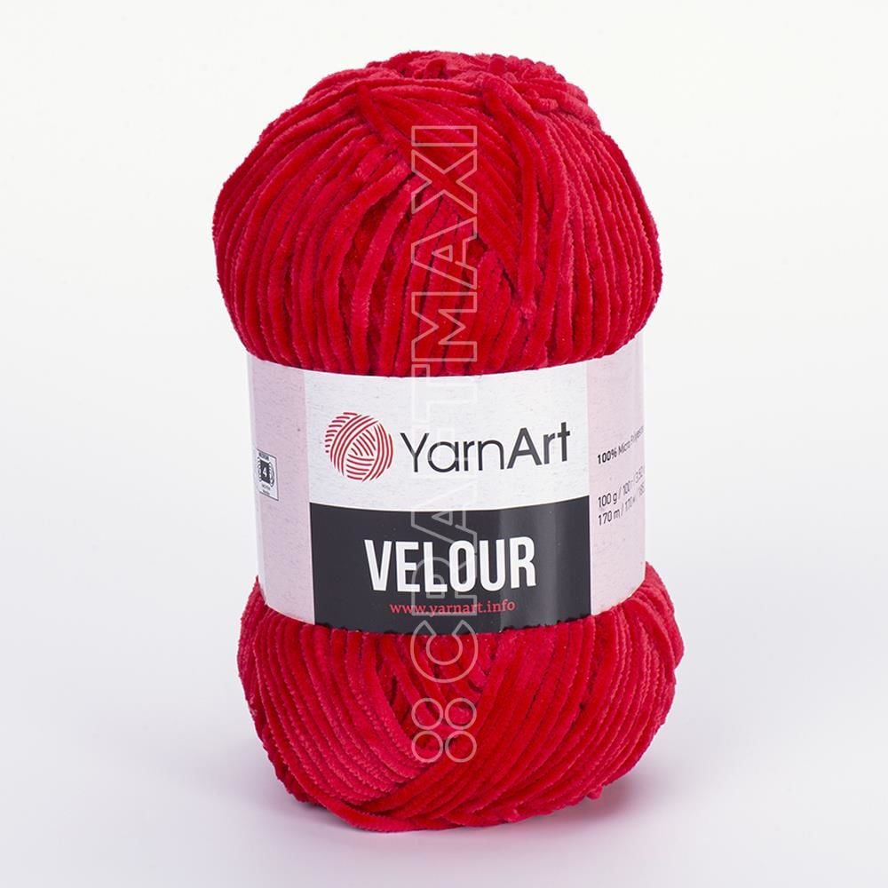 YARNART VELOUR - KADİFE EL ÖRGÜ İPİ KIRMIZI - 846