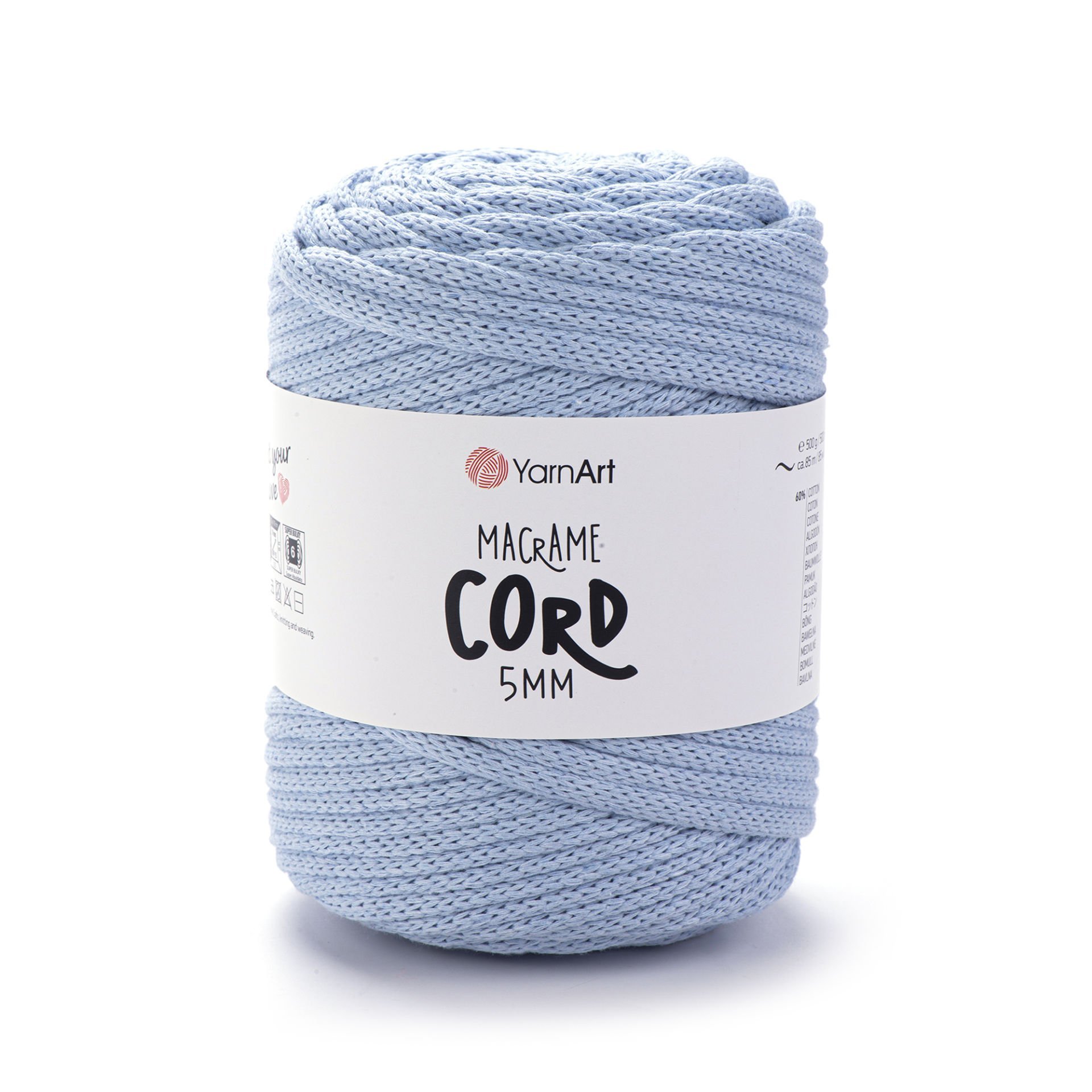 YARNART MACRAME CORD 5 MM - MAKROME EL ÖRGÜ İPİ BEBE MAVİSİ - 760