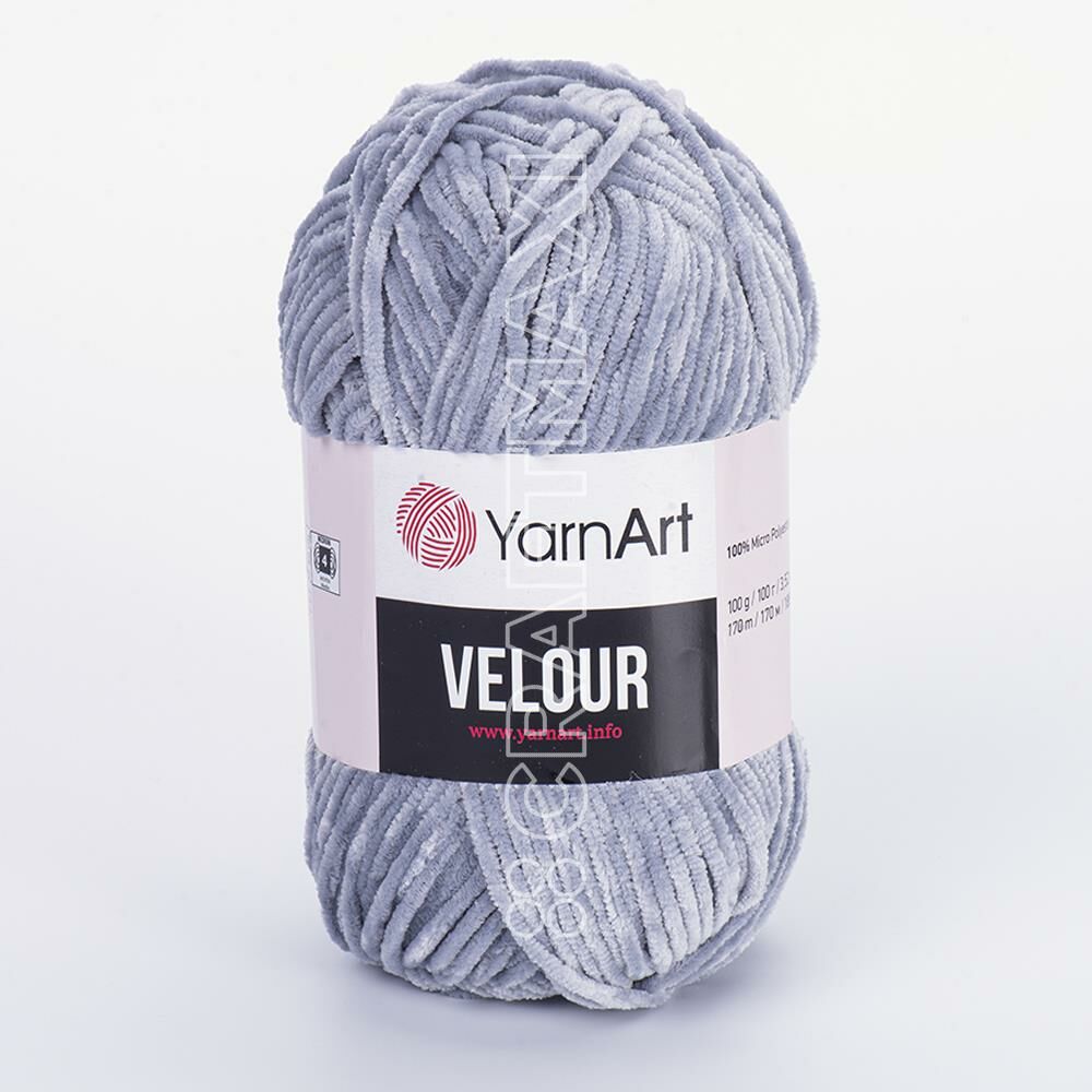 YARNART VELOUR - KADİFE EL ÖRGÜ İPİ GRİ-MAVİ - 867