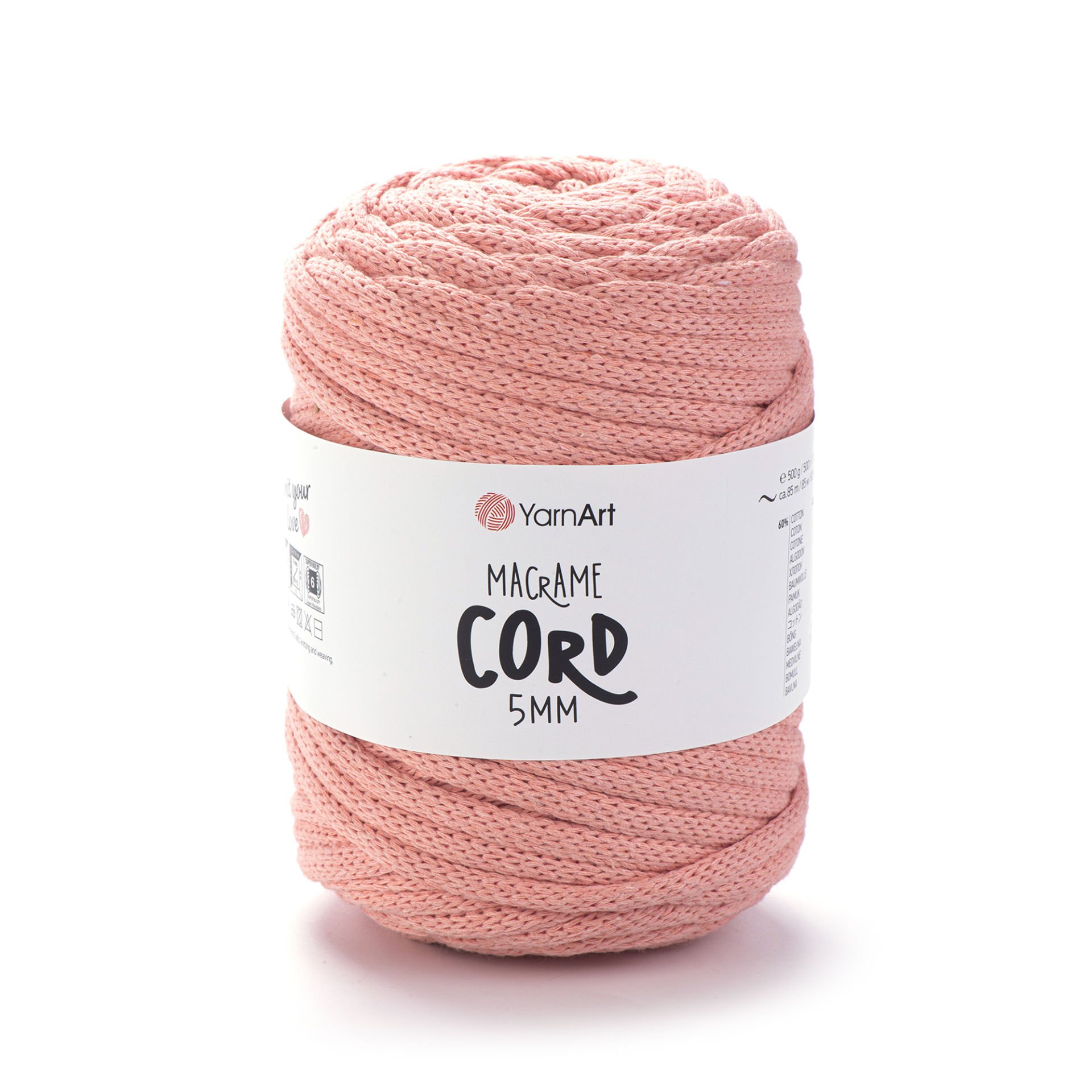 YARNART MACRAME CORD 5 MM - MAKROME EL ÖRGÜ İPİ SOMON - 767