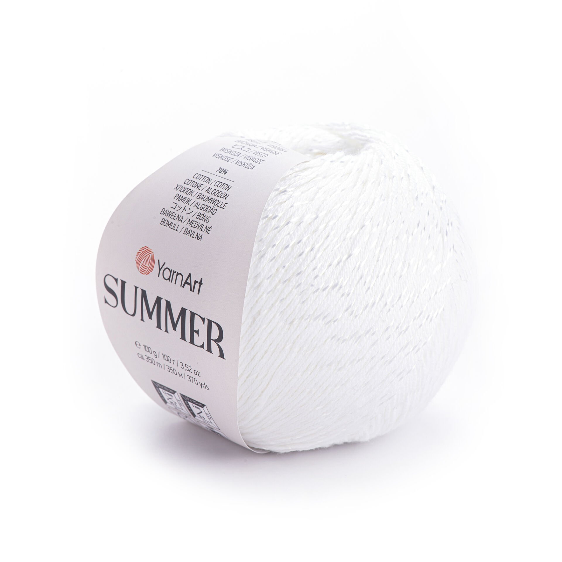YARNART SUMMER - IŞILTILI EL ÖRGÜ İPİ BEYAZ - 03