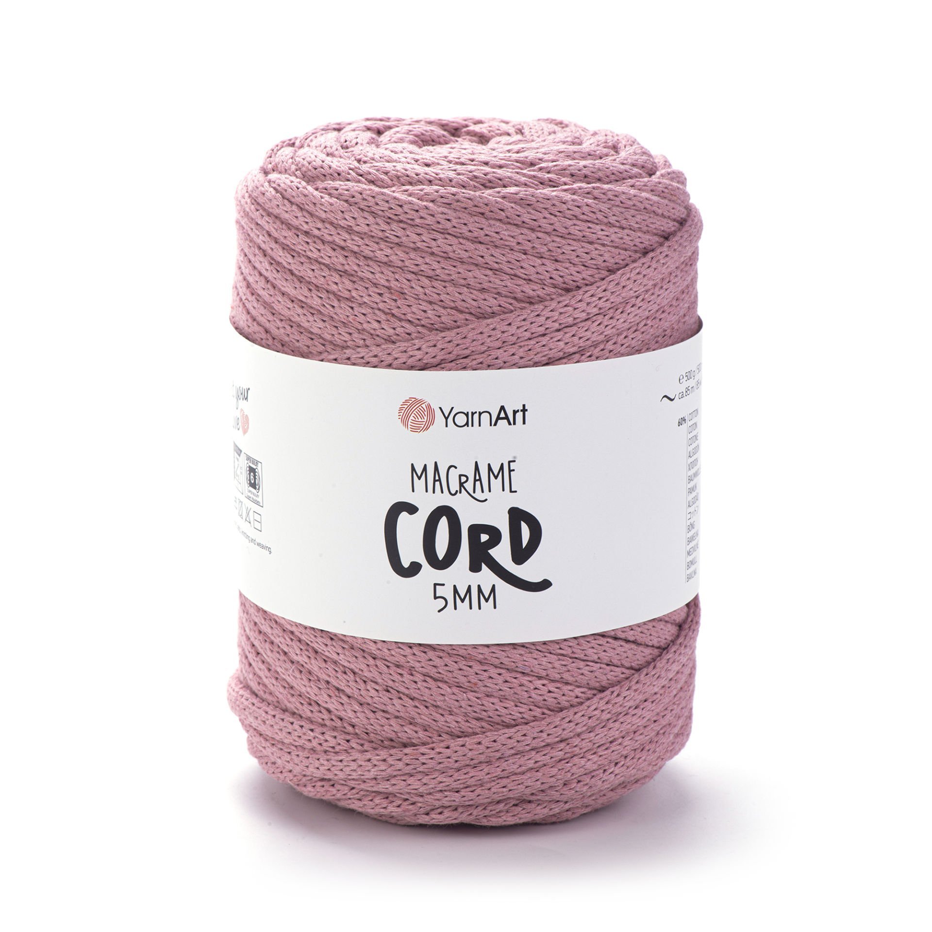 YARNART MACRAME CORD 5 MM - MAKROME EL ÖRGÜ İPİ GÜL KURUSU - 792