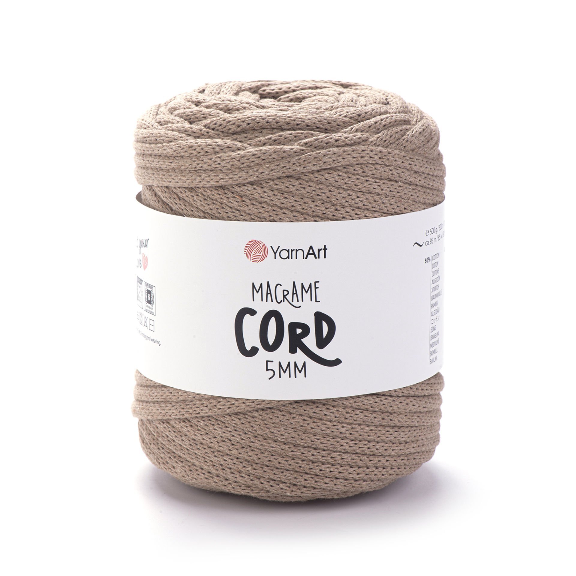 YARNART MACRAME CORD 5 MM - MAKROME EL ÖRGÜ İPİ BEJ - 768