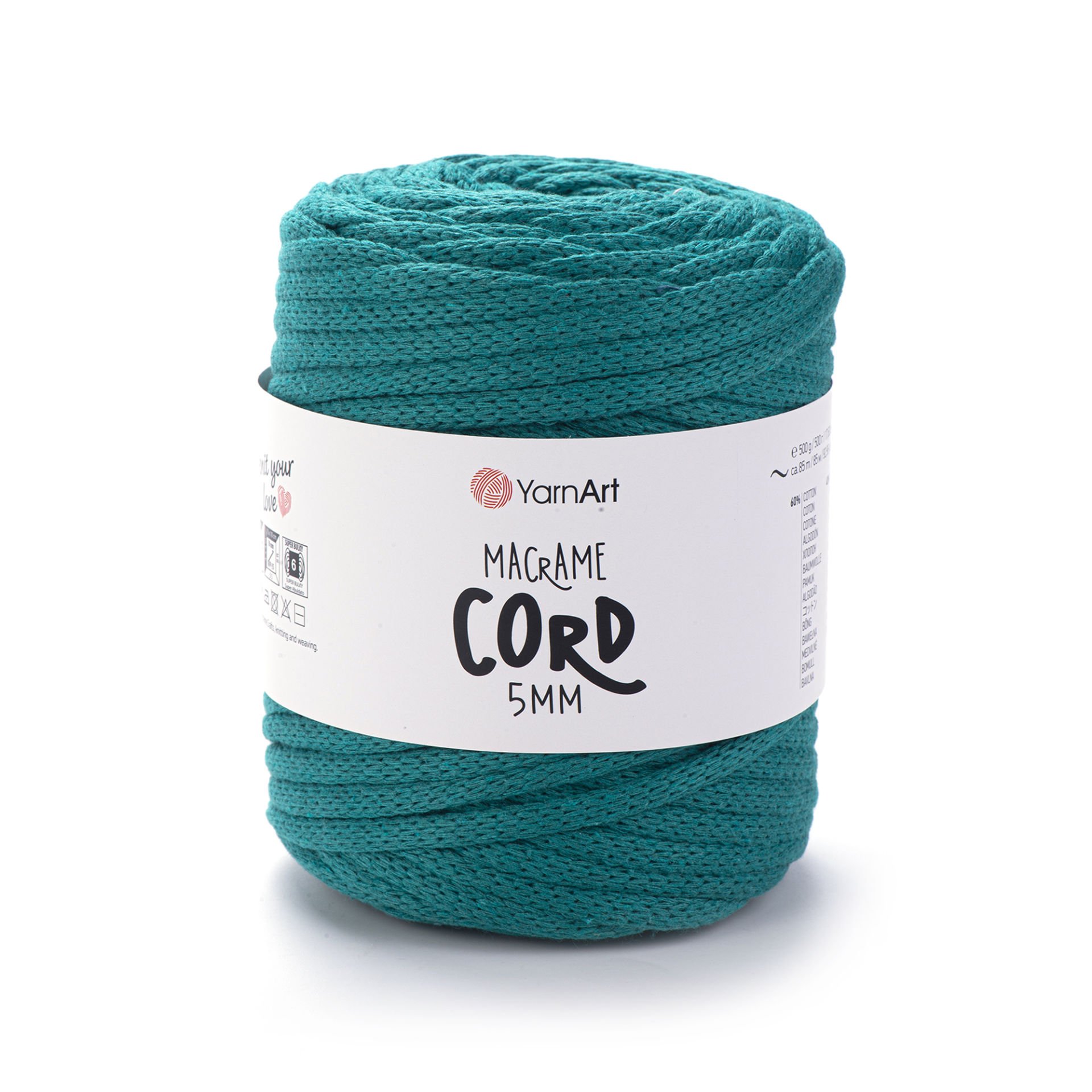 YARNART MACRAME CORD 5 MM - MAKROME EL ÖRGÜ İPİ PETROL YEŞİLİ - 783