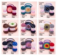 YARNART FLOWERS UNICOLOR - EL ÖRGÜ İPİ PEMBE - 734