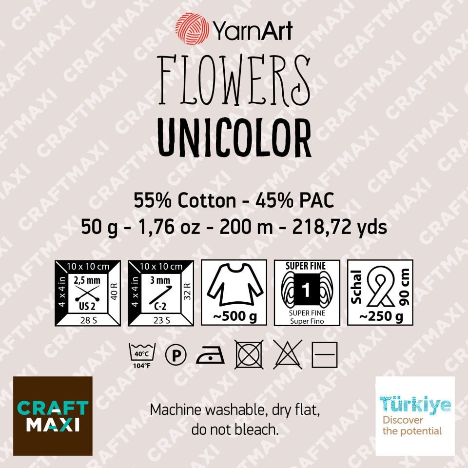 YARNART FLOWERS UNICOLOR - EL ÖRGÜ İPİ NARÇİÇEĞİ - 736