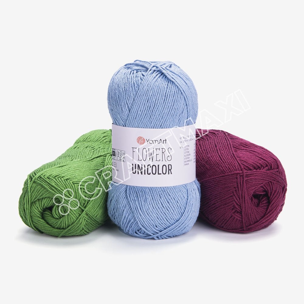 YARNART FLOWERS UNICOLOR - EL ÖRGÜ İPİ