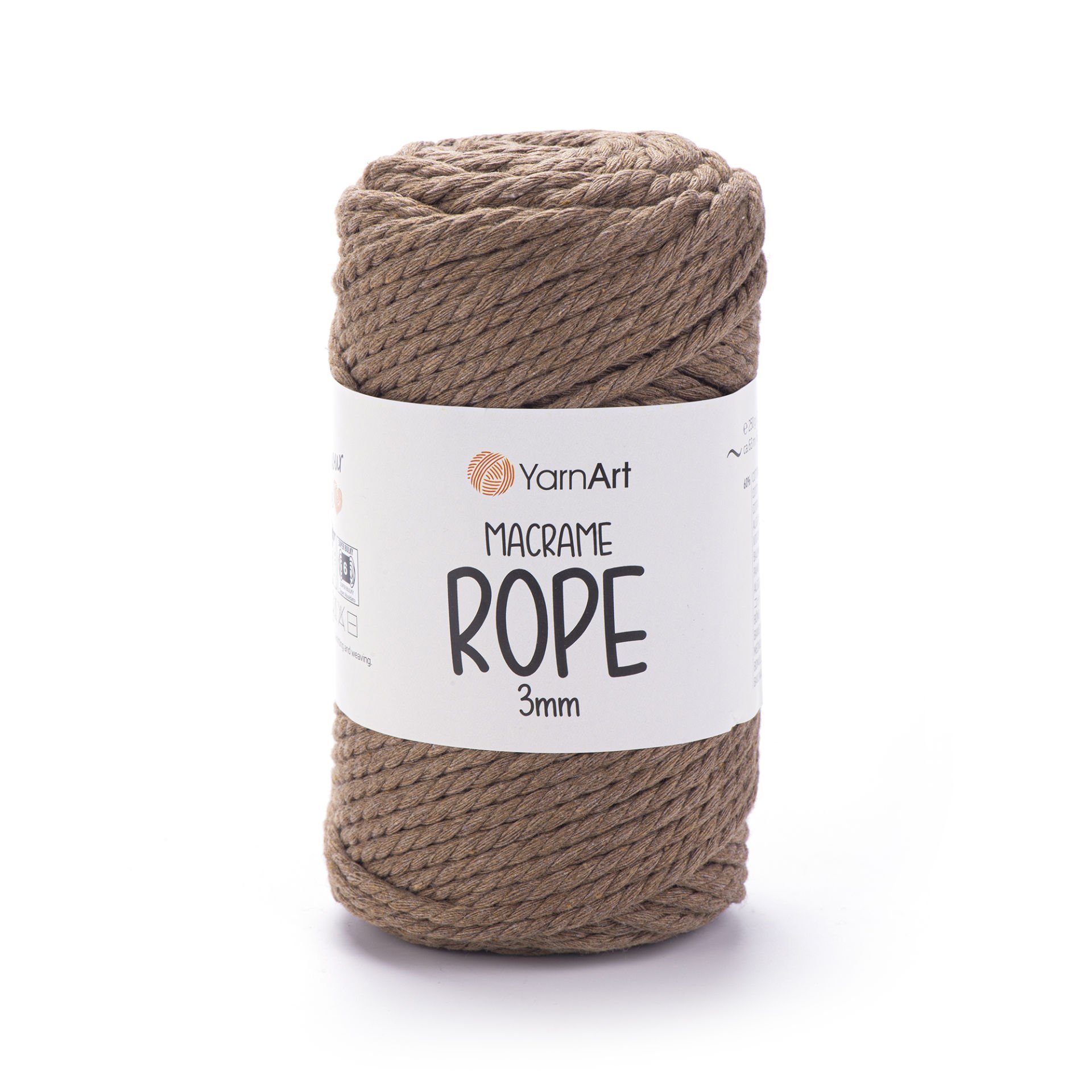YARNART MACRAME ROPE 3 MM - MAKROME EL ÖRGÜ İPİ VİZON - 788