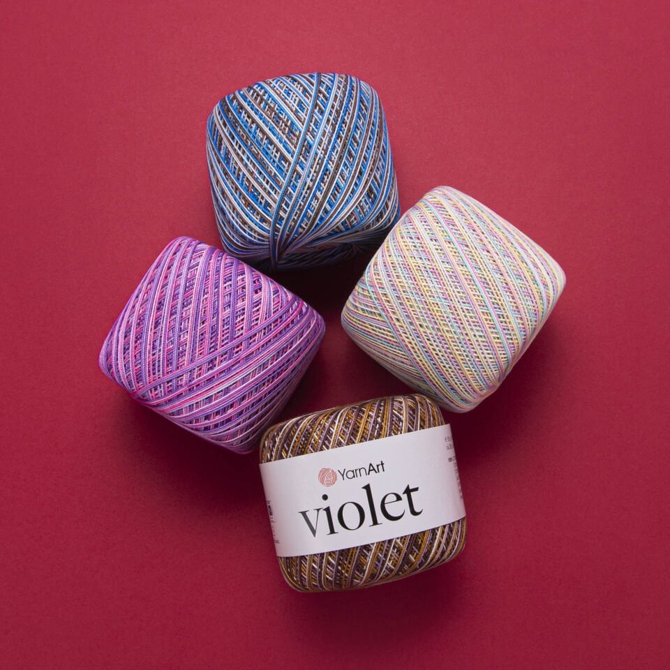 YARNART VIOLET MELANGE - EBRULİ, MERSERİZE DANTEL İPİ