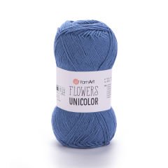 YARNART FLOWERS UNICOLOR - EL ÖRGÜ İPİ MAVİ - 743