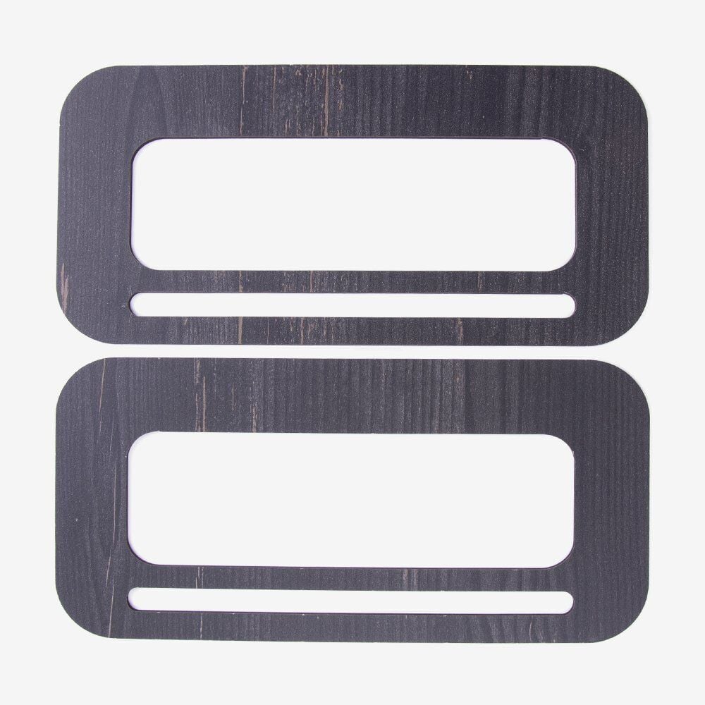 AHŞAP ÇANTA SAPI - DİKDÖRTGEN - 2 ADET SİYAH - 20X10 CM