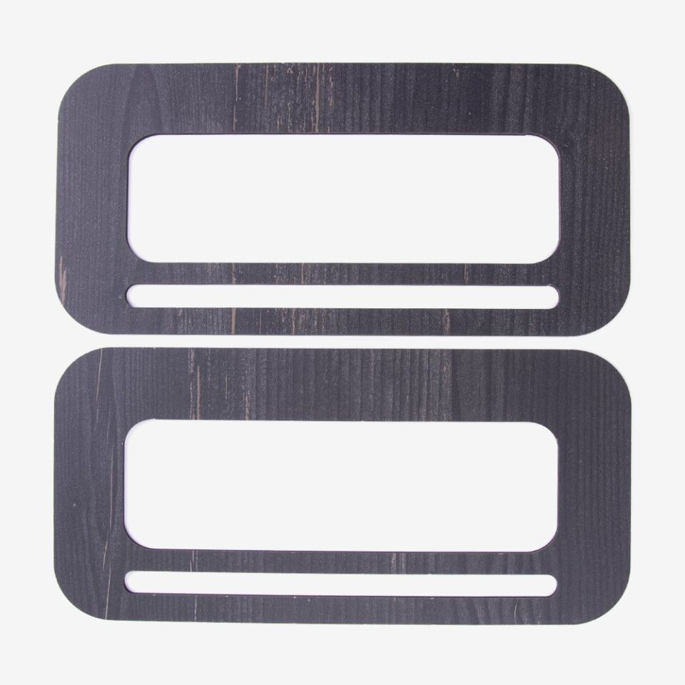 AHŞAP ÇANTA SAPI - DİKDÖRTGEN - 2 ADET SİYAH - 20X10 CM