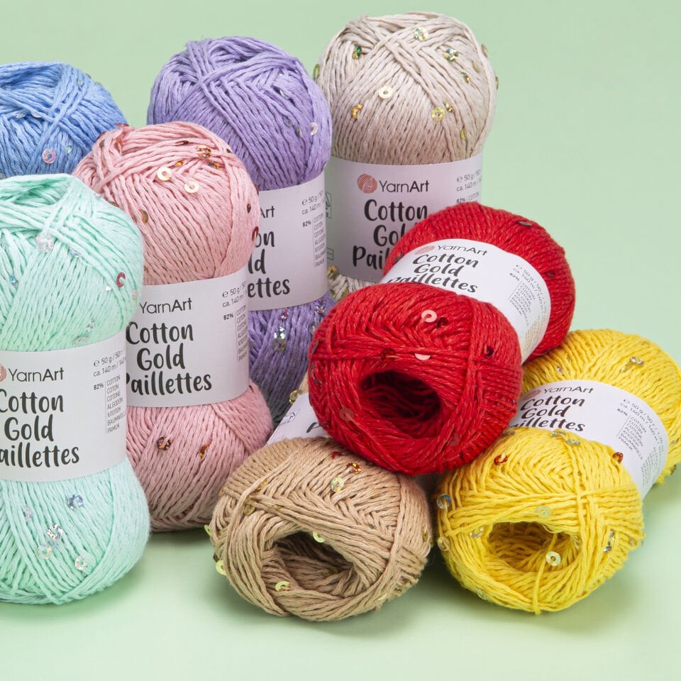 YARNART COTTON GOLD PAILLETTES - ÖRGÜ İPİ BEYAZ - 7102