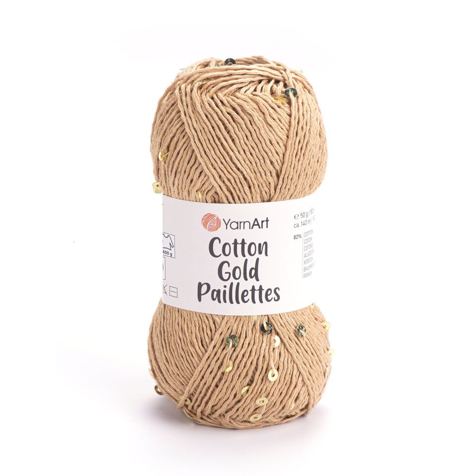 YARNART COTTON GOLD PAILLETTES - ÖRGÜ İPİ BEJ - 7105