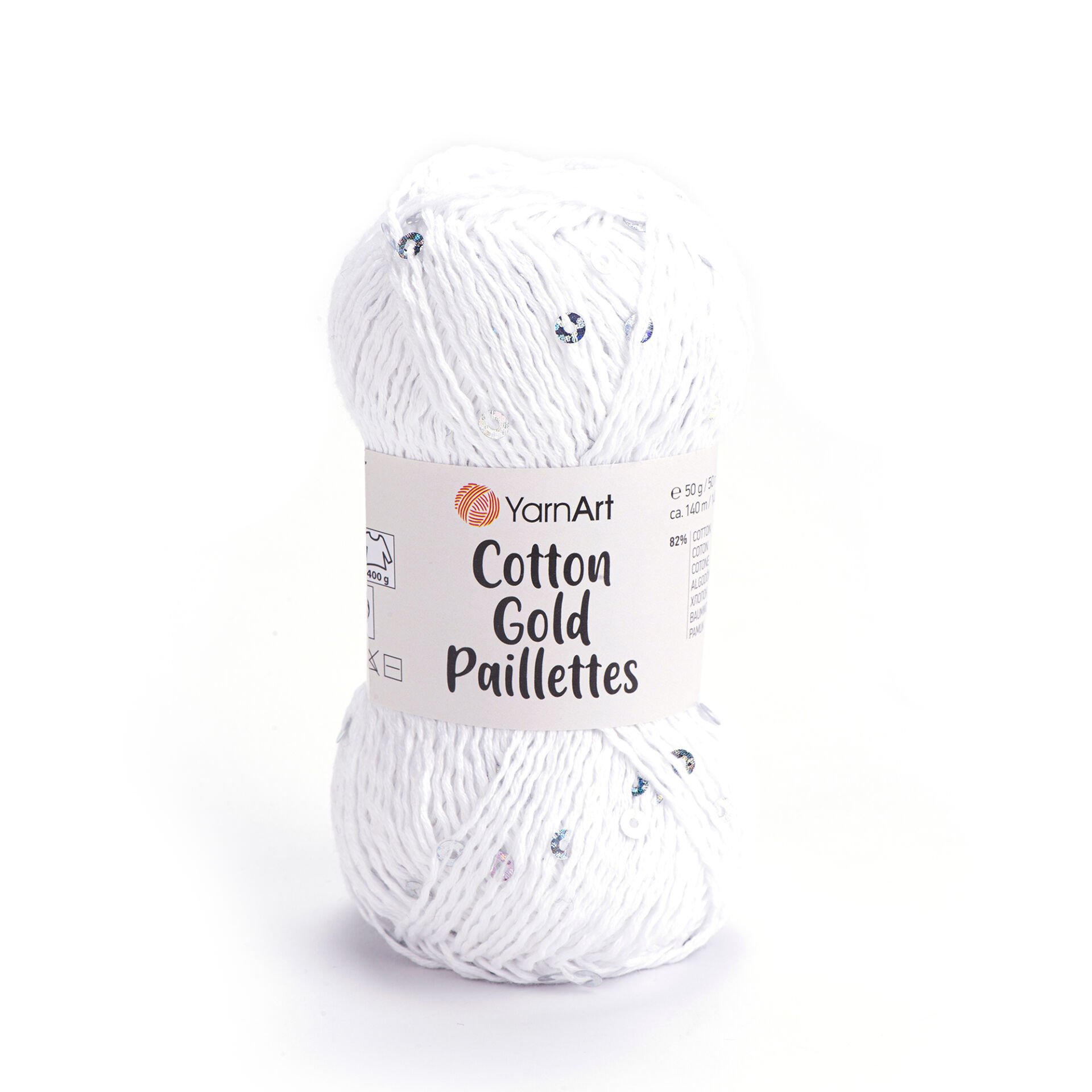 YARNART COTTON GOLD PAILLETTES - ÖRGÜ İPİ BEYAZ - 7102