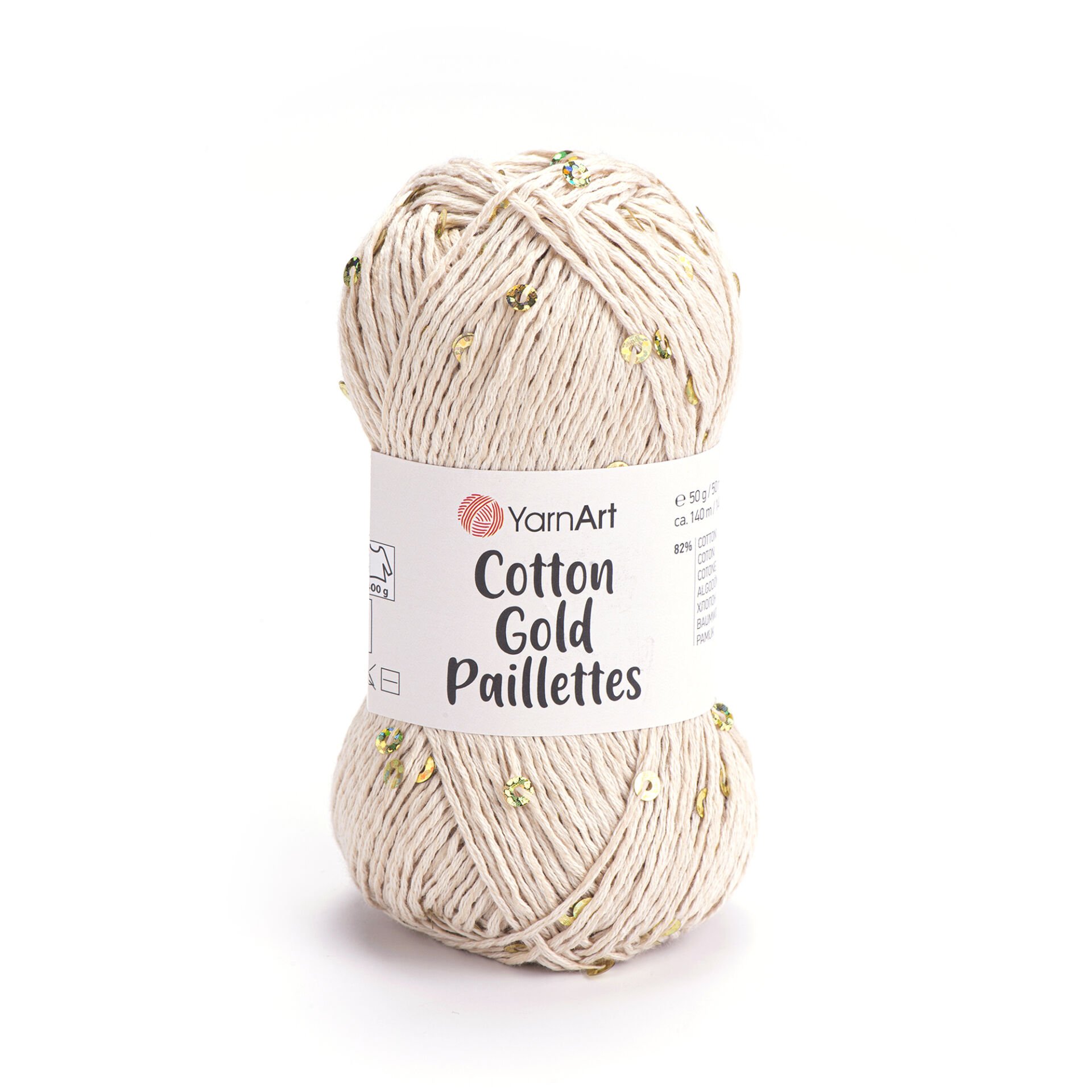 YARNART COTTON GOLD PAILLETTES - ÖRGÜ İPİ KREM - 7104