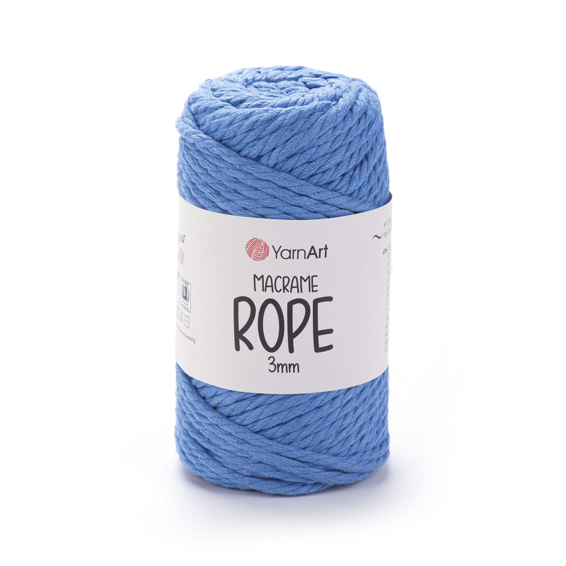 YARNART MACRAME ROPE 3 MM - MAKROME EL ÖRGÜ İPİ KOYU MAVİ - 786