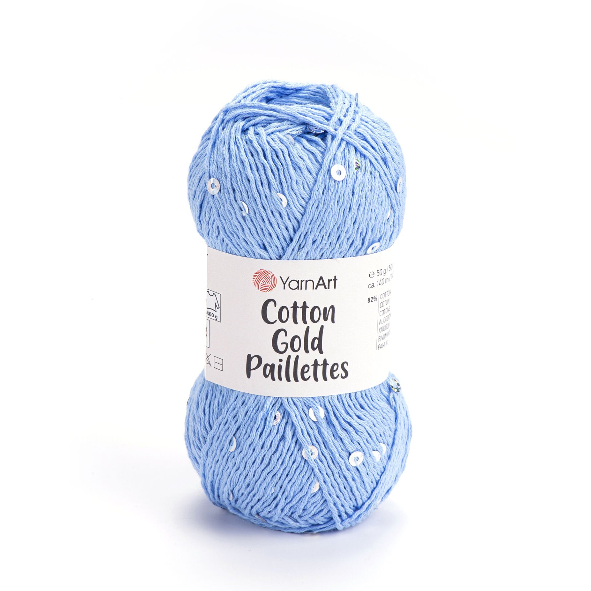 YARNART COTTON GOLD PAILLETTES - ÖRGÜ İPİ MAVİ - 7110