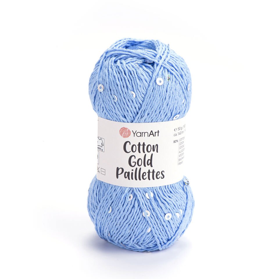 YARNART COTTON GOLD PAILLETTES - ÖRGÜ İPİ MAVİ - 7110
