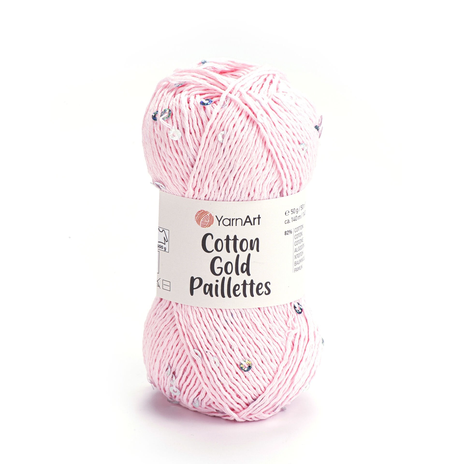 YARNART COTTON GOLD PAILLETTES - ÖRGÜ İPİ PEMBE - 7107
