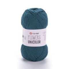 YARNART FLOWERS UNICOLOR - EL ÖRGÜ İPİ PETROL YEŞİLİ - 757