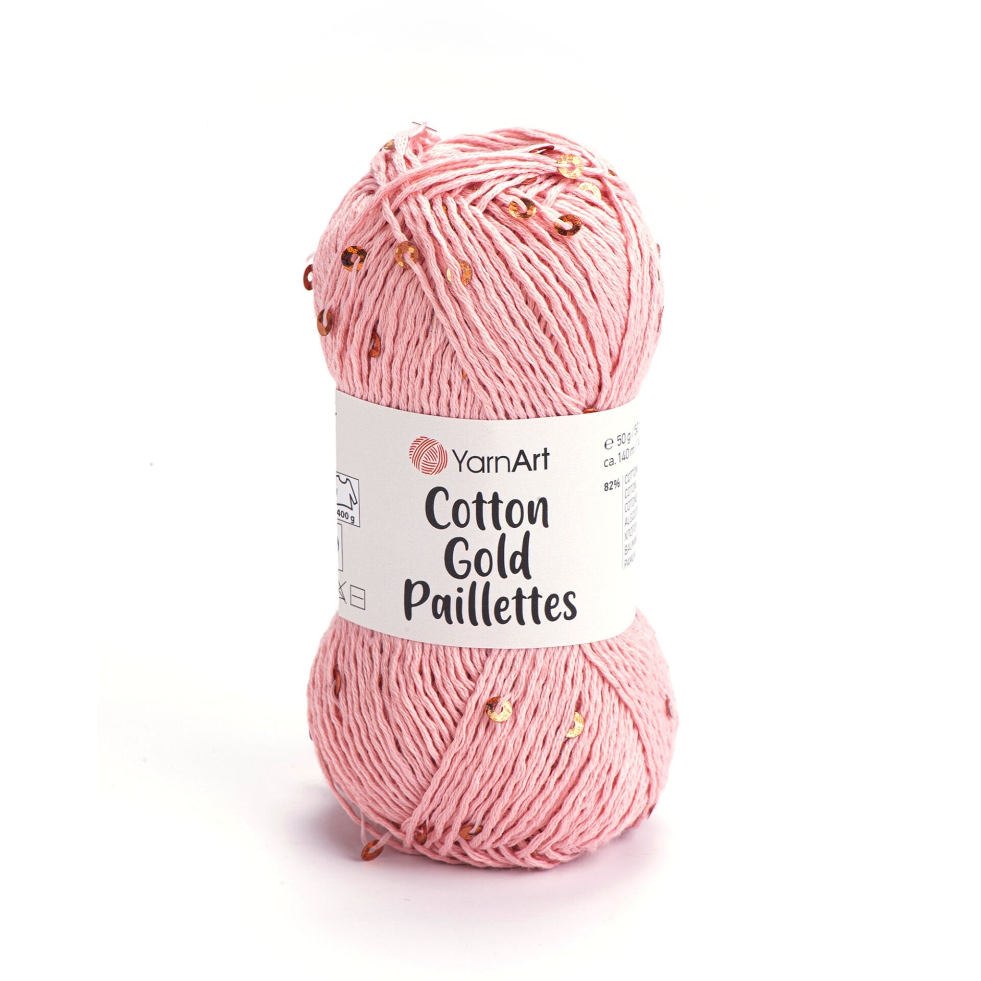 YARNART COTTON GOLD PAILLETTES - ÖRGÜ İPİ PEMBE - 7108