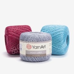 YARNART VIOLET LUREX - SİMLİ, MERSERİZE DANTEL İPİ