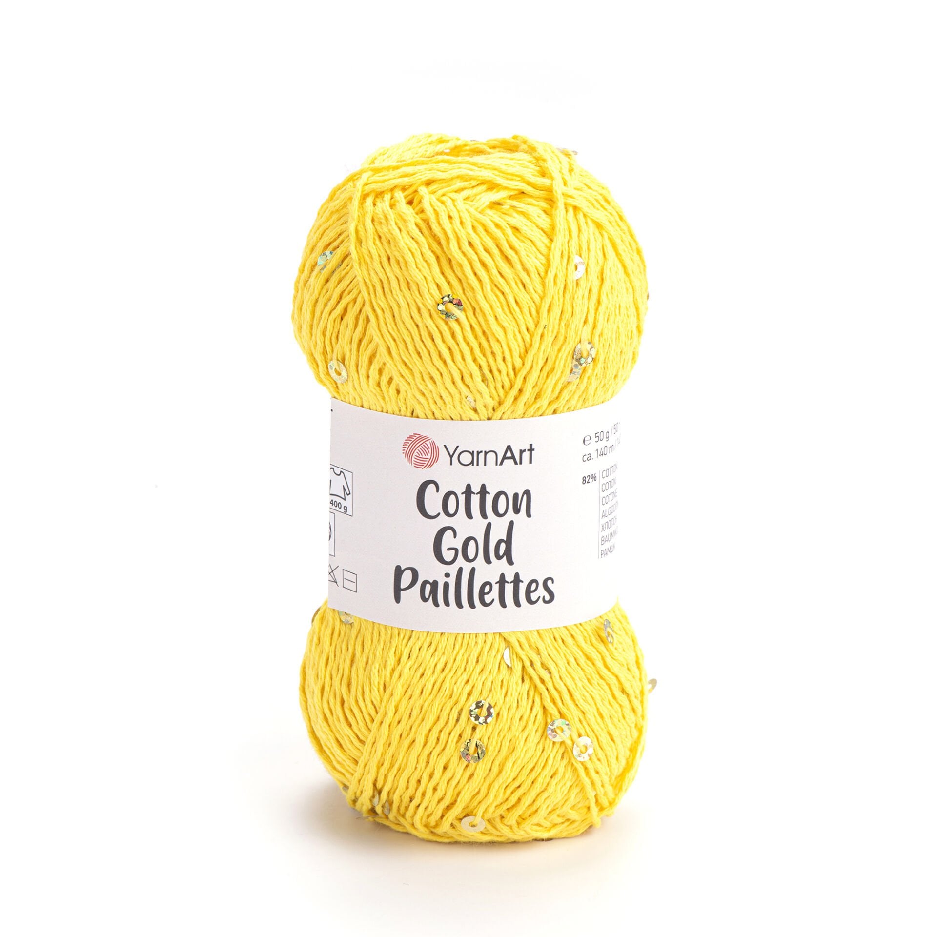 YARNART COTTON GOLD PAILLETTES - ÖRGÜ İPİ SARI - 7106