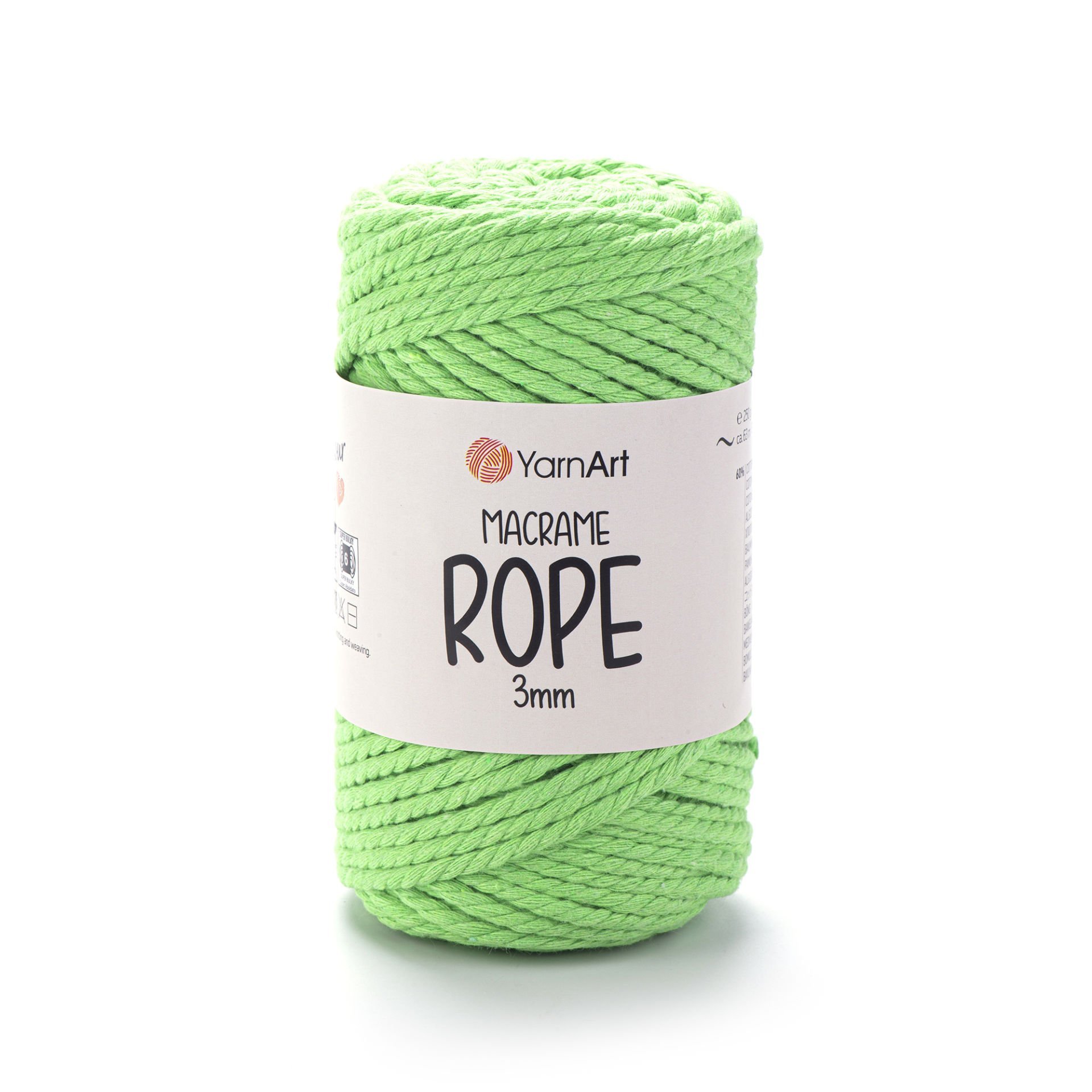 YARNART MACRAME ROPE 3 MM - MAKROME EL ÖRGÜ İPİ YEŞİL - 802