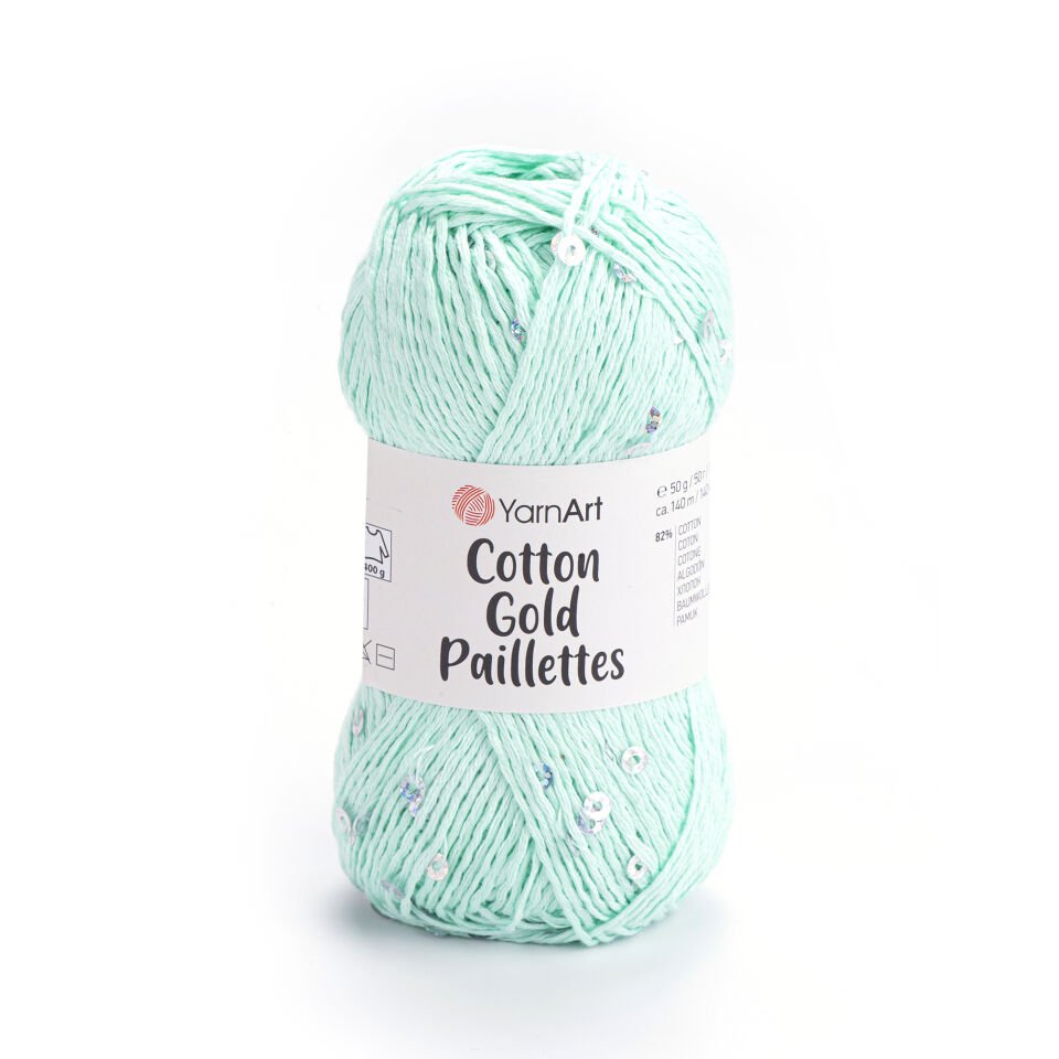 YARNART COTTON GOLD PAILLETTES - ÖRGÜ İPİ SU YEŞİLİ - 7112