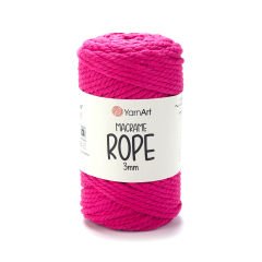 YARNART MACRAME ROPE 3 MM - MAKROME EL ÖRGÜ İPİ FOSFORLU PEMBE - 803